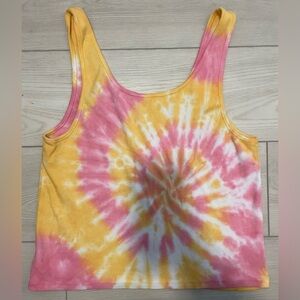 American Eagle Outfitters Cropped Tie Dye Tank Top